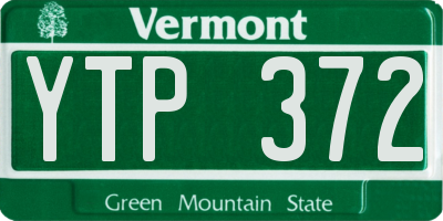 VT license plate YTP372