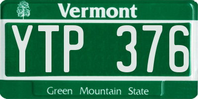 VT license plate YTP376