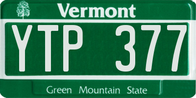 VT license plate YTP377