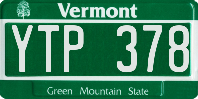 VT license plate YTP378