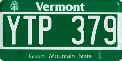 VT license plate YTP379