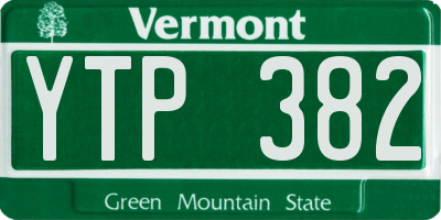 VT license plate YTP382