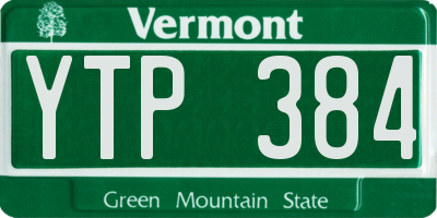VT license plate YTP384