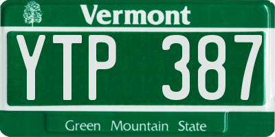 VT license plate YTP387