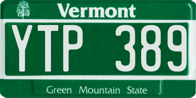 VT license plate YTP389