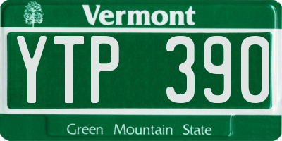 VT license plate YTP390
