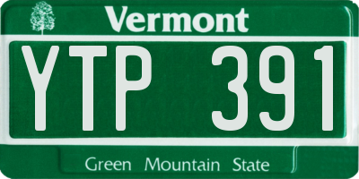 VT license plate YTP391
