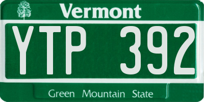 VT license plate YTP392