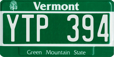 VT license plate YTP394