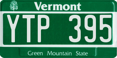 VT license plate YTP395