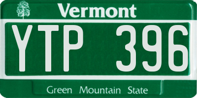 VT license plate YTP396