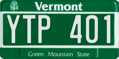 VT license plate YTP401