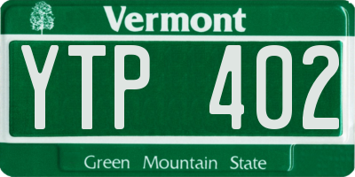 VT license plate YTP402