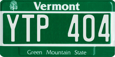 VT license plate YTP404