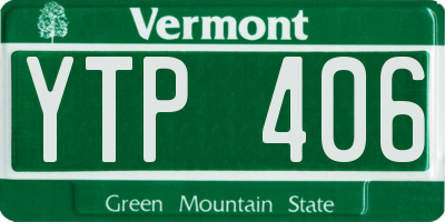 VT license plate YTP406