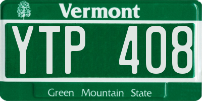 VT license plate YTP408