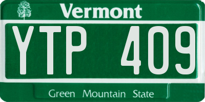 VT license plate YTP409