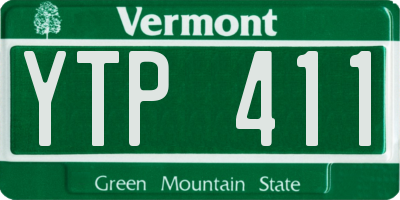 VT license plate YTP411