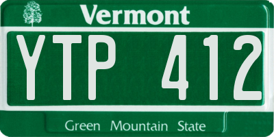 VT license plate YTP412