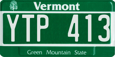 VT license plate YTP413