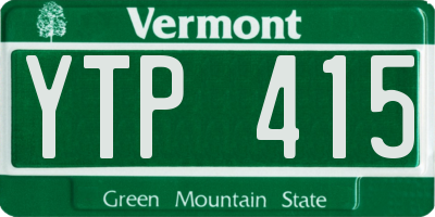 VT license plate YTP415