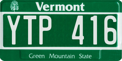 VT license plate YTP416
