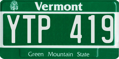 VT license plate YTP419