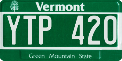 VT license plate YTP420
