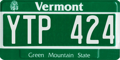 VT license plate YTP424