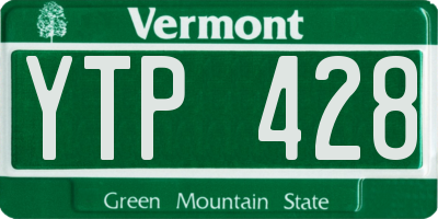 VT license plate YTP428