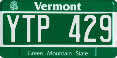 VT license plate YTP429