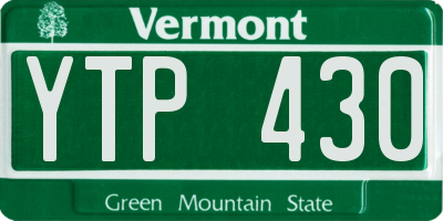 VT license plate YTP430