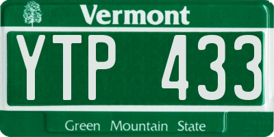 VT license plate YTP433