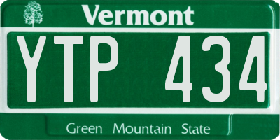 VT license plate YTP434