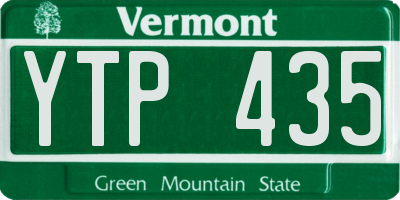 VT license plate YTP435