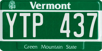VT license plate YTP437
