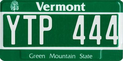 VT license plate YTP444