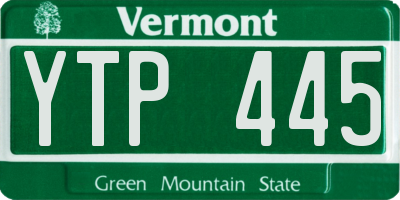 VT license plate YTP445