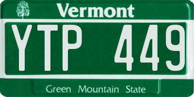 VT license plate YTP449