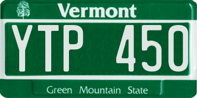 VT license plate YTP450