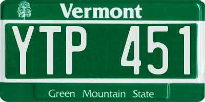 VT license plate YTP451