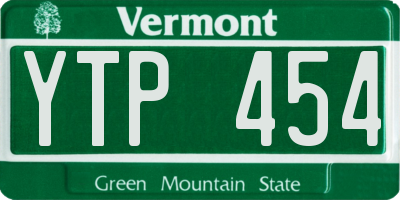 VT license plate YTP454