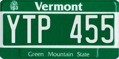 VT license plate YTP455