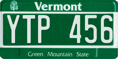 VT license plate YTP456