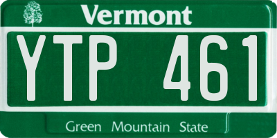 VT license plate YTP461