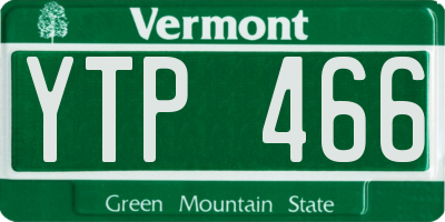 VT license plate YTP466