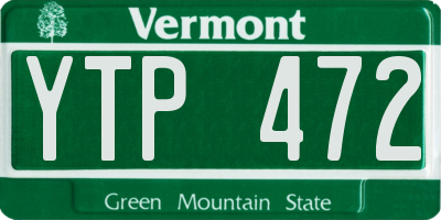 VT license plate YTP472