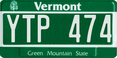 VT license plate YTP474