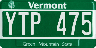 VT license plate YTP475