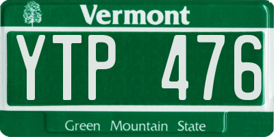 VT license plate YTP476